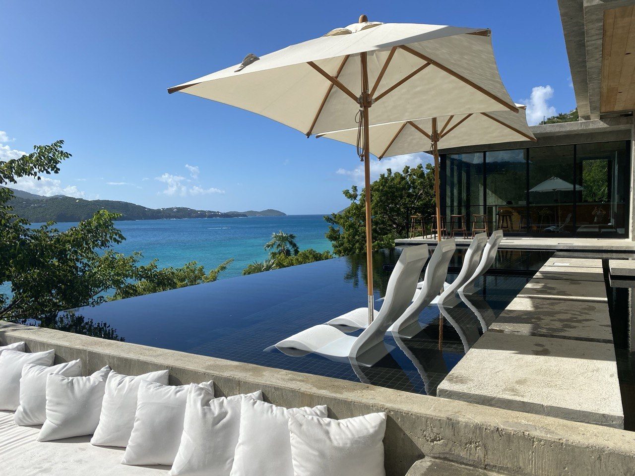 Infinity pool overlooking the Caribbean Sea in St. Thomas